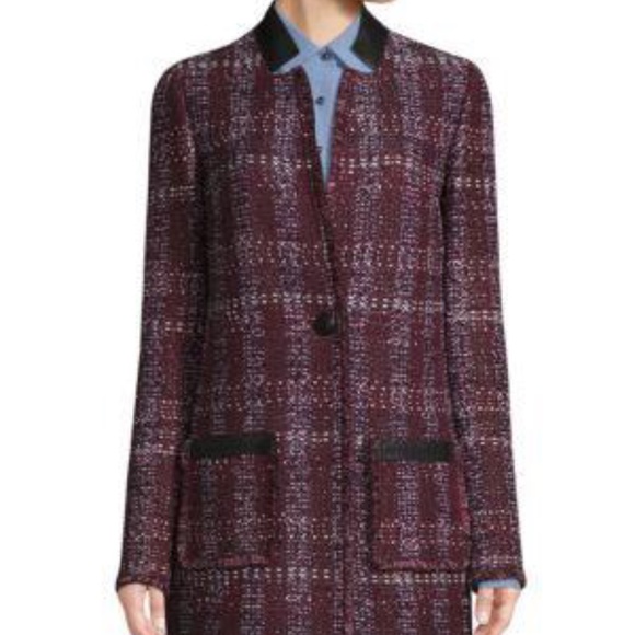 St. John Flecked Textures Plaid Knit Jacket NWT